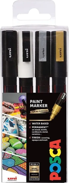 Zestaw markerów akrylowych Uni Posca 0.9 - 1.3 mm 4 szt (3296280033372) - obraz 1