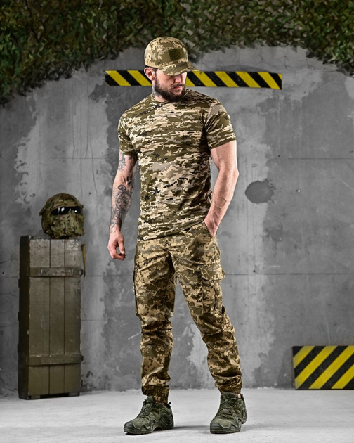 Тактический летний комплект 3 в 1 футболка, бейсболка, штаны, полномерные Combat Tactical Пиксель S - изображение 2