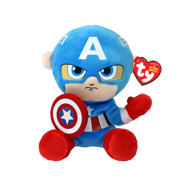 Детская игрушка мягконабивная TY Marvel «Капитан Америка» 15 см (44002) - изображение 2