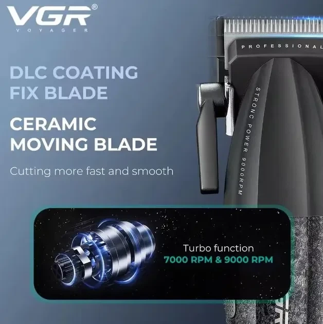 Профессиональный беспроводной набор VGR V-640 для стрижки с аккумуляторной машинкой и триммером 9566 - Фото 8 Профессиональный беспроводной набор VGR V-640 для стрижки с аккумуляторной машинкой и триммером 9566 - изображение 8