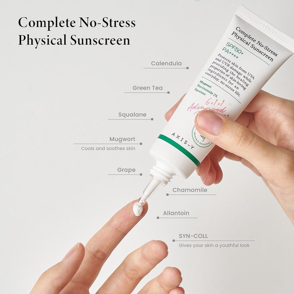 Солнцезащитный крем Axis-y Complete No-Stress Physical Sunscreen SPF50+ PA++++ минеральный 50 мл - изображение 2