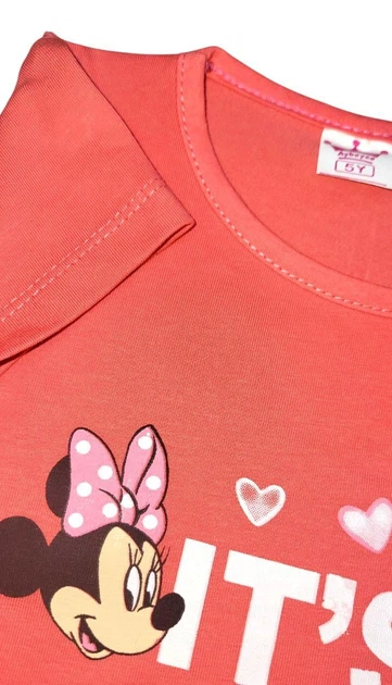 Комплект для девочки футболка и лосины принт Mini Mouse 122 красный - Фото 4 Комплект для девочки футболка и лосины принт Mini Mouse 122 красный - изображение 4
