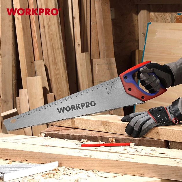 Ножовка по дереву WORKPRO 500 мм PRO W016034 - изображение 9