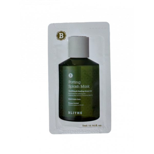 Сплэш-маска Blithe Patting Splash Mask Soothing & Healing Green Tea для лица с экстрактом зелёного чая пробник 5 мл - Фото 1 Сплэш-маска Blithe Patting Splash Mask Soothing & Healing Green Tea для лица с экстрактом зелёного чая пробник 5 мл - изображение 1