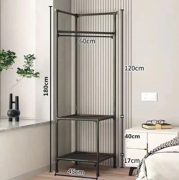 Кутова підлогова вішалка-стелаж Corner coat rack з поперечиною для вішалок у передню 180х45х45 см (NO9603-AV) - зображення 5