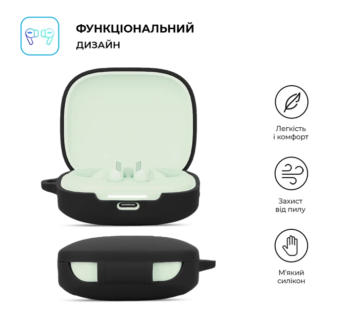 Чохол ArmorStandart Hang Case для Xiaomi Redmi Buds 6 Black (ARM83390) - Фото 2 Чохол ArmorStandart Hang Case для Xiaomi Redmi Buds 6 Black (ARM83390) - изображение 2