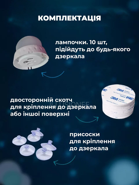 Подсветка для зеркала Mirror lights-meet different на 10 LED лампочек 3DTOYSLAMP - изображение 2