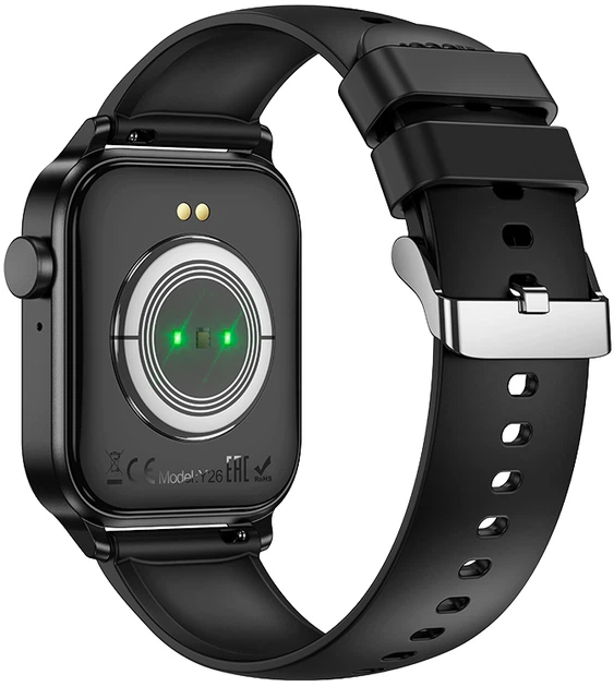 Смарт-годинник Hoco Y26 Smart sports watch (call version) Black (6942007645416) - зображення 3