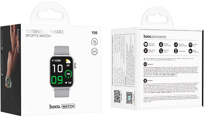 Смарт-годинник Hoco Y26 Smart sports watch (call version) Silver (6942007645423) - зображення 4