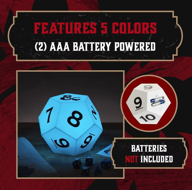 Lampka Paladone Dungeons & Dragons D12 PP8250DD (5055964769864) - obraz 4