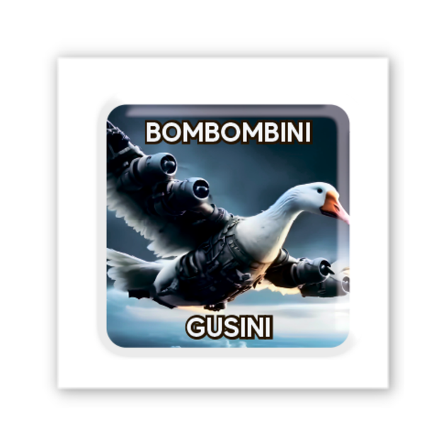 Объёмная 3D наклейка "Bombombini Gusini" стикер для декора телефона, ноутбука, блокнота SX-307 - изображение 2