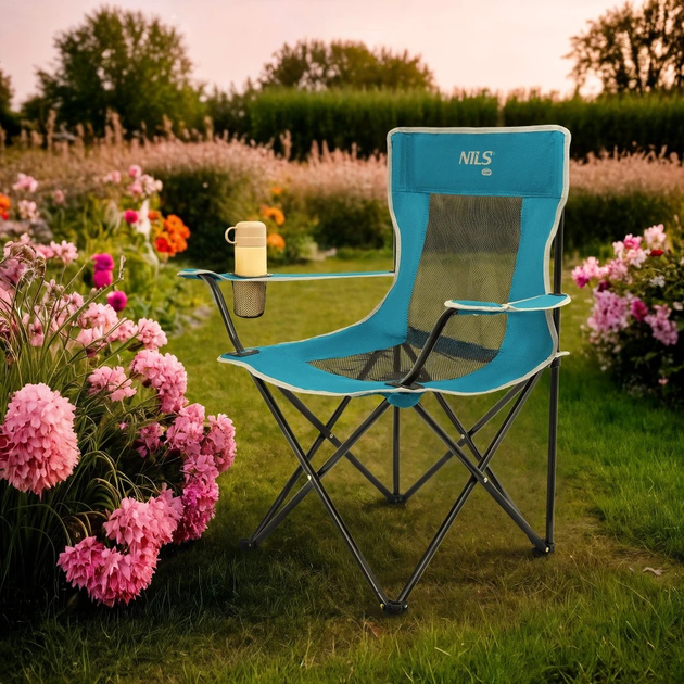 Крісло туристичне Nils Camp NC3302 Blue-Grey (5908261680854) - зображення 7