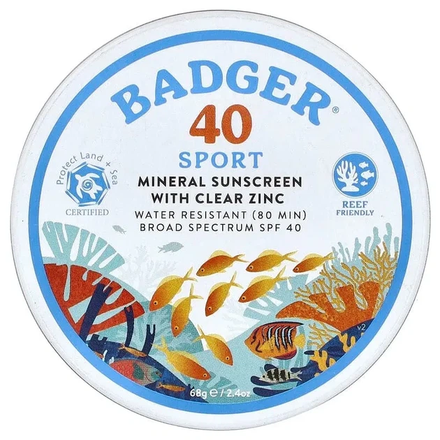 Солнцезащитный крем с прозрачным цинком SPF40 Badger Company, без запаха, 68 г - Фото 1 Солнцезащитный крем с прозрачным цинком SPF40 Badger Company, без запаха, 68 г - изображение 1