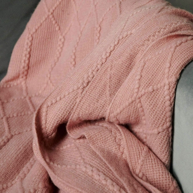Koc Homla Loop w splot kulkowy 130 x 170 cm Różowy (5904183812885) - obraz 4