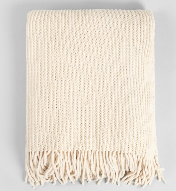 Ковдра Homla Chenille із шенілу 130 x 170 см Екрю (5904183856230) - зображення 2