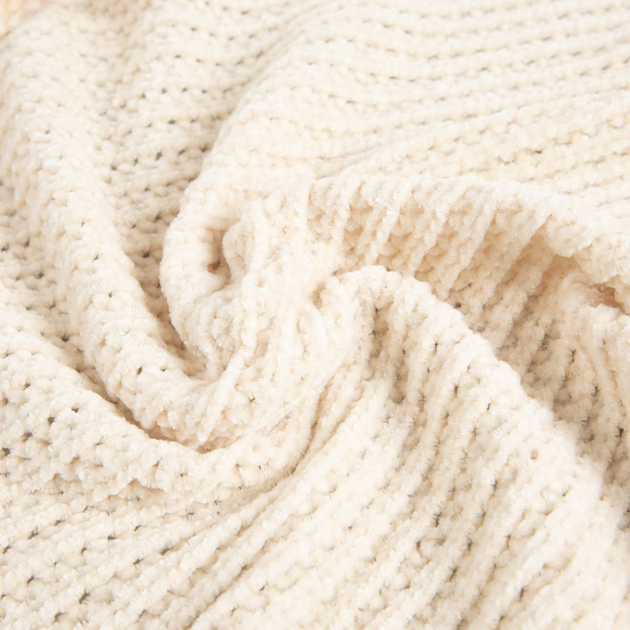 Koc Homla Chenille szenilowy 130 x 170 cm Ecru (5904183856230) - obraz 3