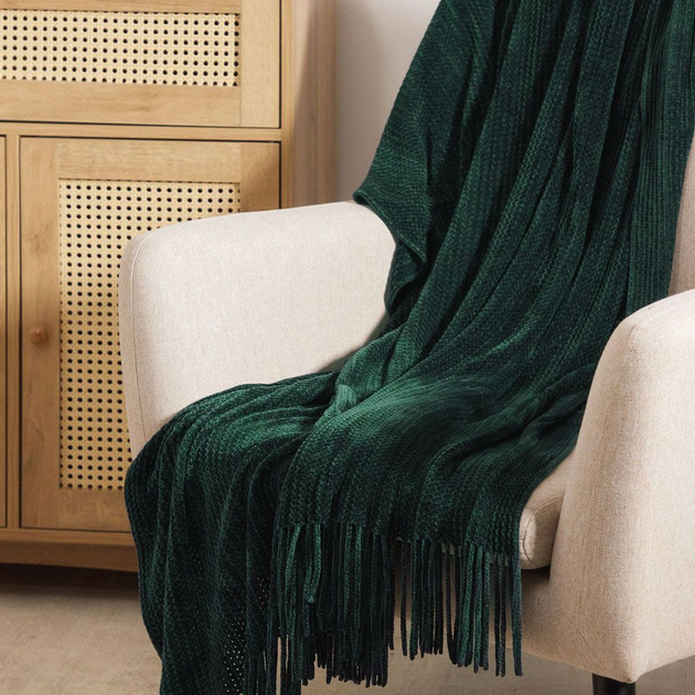 Koc Homla Chenille szenilowy 130 x 170 cm Zielony (5904183856018) - obraz 6