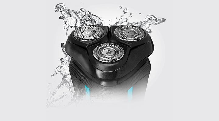 Бритва електр. Remington роторна Style Aqua, бритв.головок-3, Ni-Mh, сух.+волог., водонепрон., дорожн., чохол, чорно-синій - зображення 8