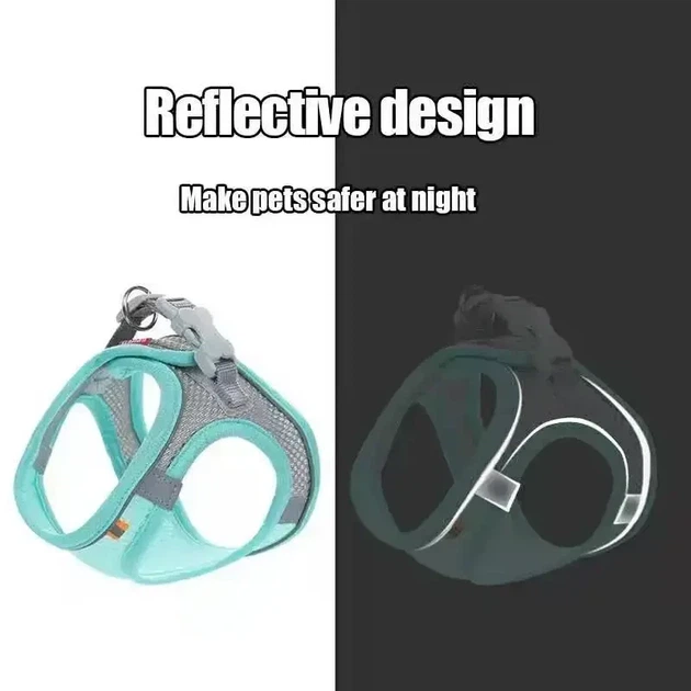 Шлея-жилет светоотражающая для кошек и собак Harness Vest S Blue Sky - изображение 2