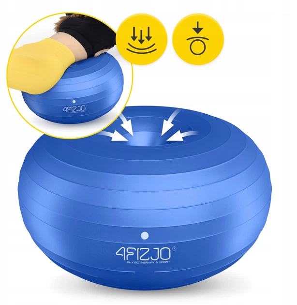 М'яч для фітнесу (пончик) 4FIZJO Air Ball Donut 50 x 27 см Anti-Burst Blue (P-5907739312969) - зображення 7