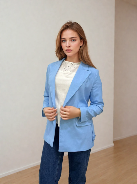 Жакет з додаванням льону Вайлет Wear me XS Блакитний (світлий) (5_25_152_11390) - Фото 1 Жакет з додаванням льону Вайлет Wear me XS Блакитний (світлий) (5_25_152_11390) - изображение 1