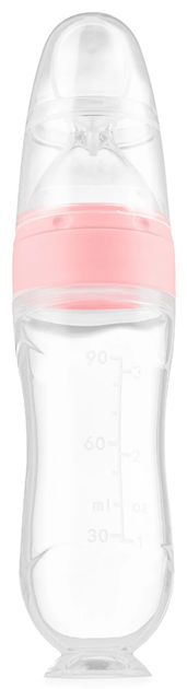 Butelka do karmienia Kidnort Retter Hjarta z łyżką silikonowa Różowa 90 ml (5902983624349) - obraz 1