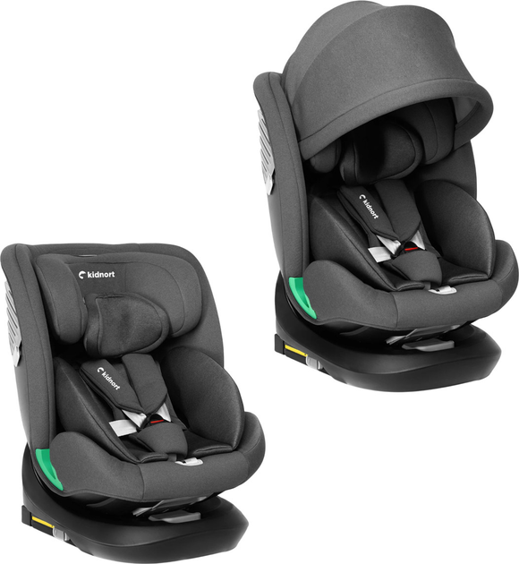 Автокрісло Kidnort Radjur DK-080537 40-150 см темно-сіре (5902983624851) - зображення 3