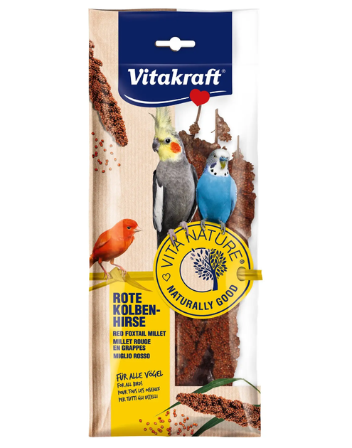 Лакомство для попугаев Vitakraft Red Foxtail Millet чумиза, 80 г - Фото 1 Лакомство для попугаев Vitakraft Red Foxtail Millet чумиза, 80 г - изображение 1