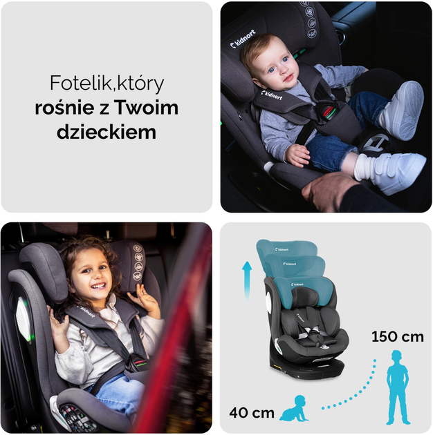 Автокрісло Kidnort Orn DK-080937 40-150 см блакитне (5902983624899) - зображення 9