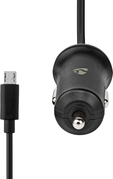 Ładowarka samochodowa Nedis Car Charger Micro USB 12V 2.4A 12W Black (CCHAM240ABK) - obraz 2