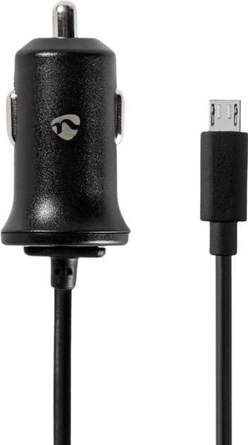 Ładowarka samochodowa Nedis Car Charger Micro USB 12V 2.4A 12W Black (CCHAM240ABK) - obraz 4