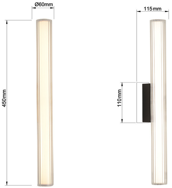 Настінний світильник Light Prestige Linea LP-0510/1W-45 BK - зображення 2