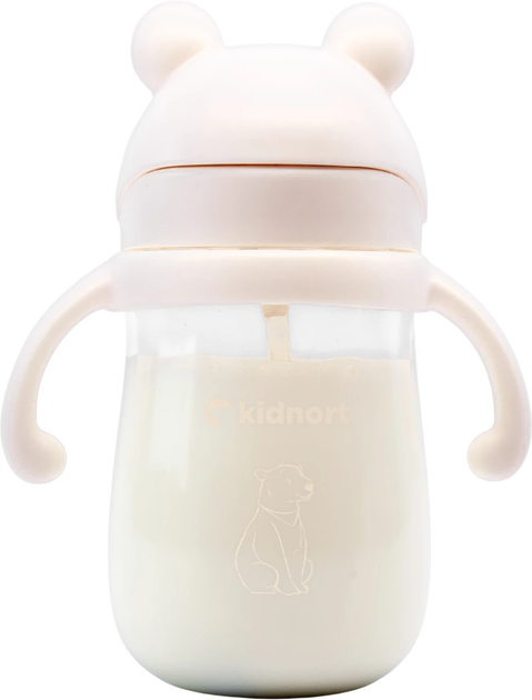 Пляшка з соломинкою Kidnort Bringebaer 6+ міс рожева 240 мл (5902983634027) - зображення 2