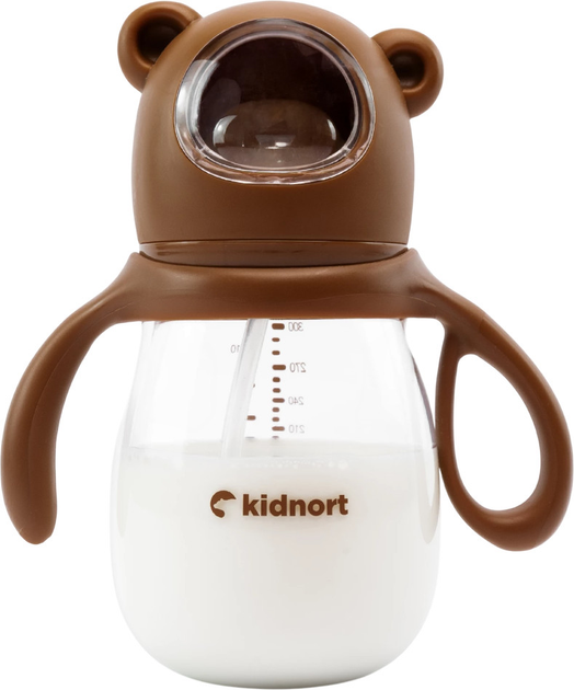 Пляшка для годування Kidnort Jordbaer 6+ міс коричнева 300 мл (5902983634010) - зображення 1