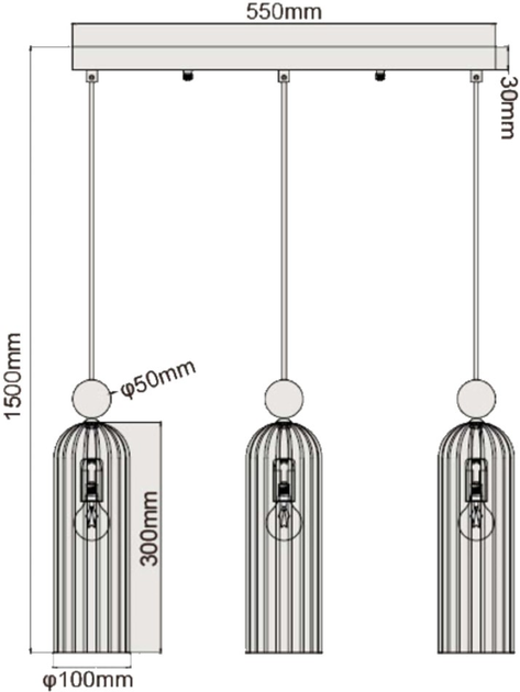 Lampa wisząca Light Prestige Piega 3 3xE14 Amber (LP-939/3L amber) - obraz 3