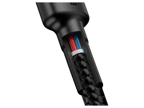 Кабель Baseus Cafule Type-C to Type-C PD 2.0 60 Вт 2м black/red (CATKLF-H91) - изображение 5