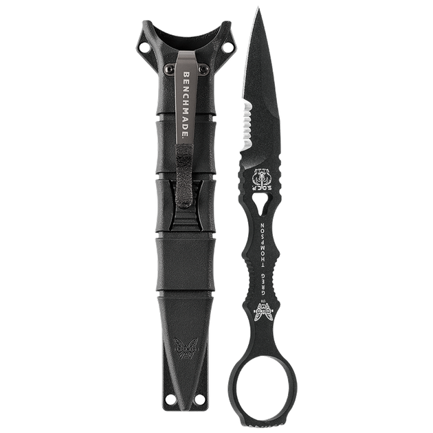 Ніж Benchmade SOCP Fixed Blade Knife 178SBK (3.22" Serr Black) w/ Sheath Black - зображення 2