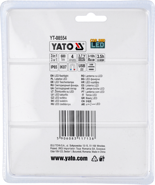 Latarka robocza Yato 600 lm 3 w 1 YT-08554 (5906083117138) - obraz 7