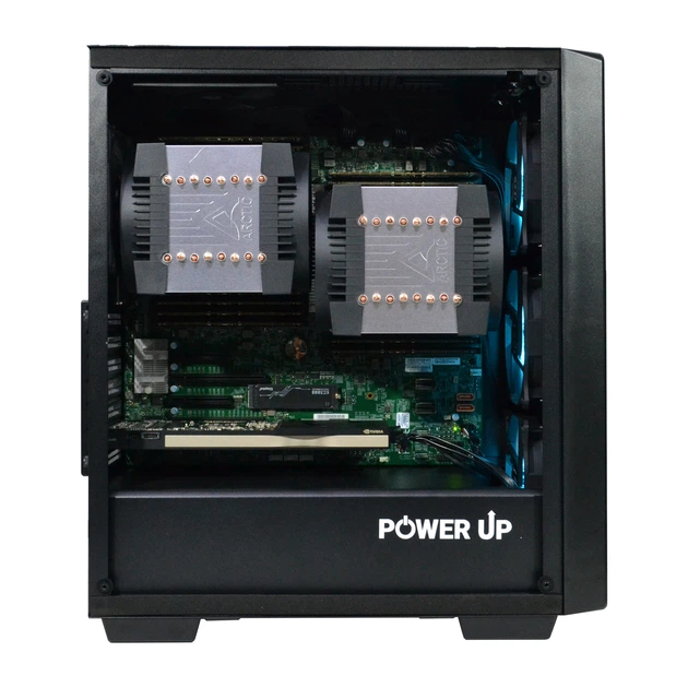 Двопроцесорна робоча станція PowerUp #379 AMD EPYC 7642 x2 / 128 GB / SSD 2TB / NVIDIA Quadro RTX A4000 16GB спеціалізована багатопроцесорна обчислювальна для розробки - зображення 4