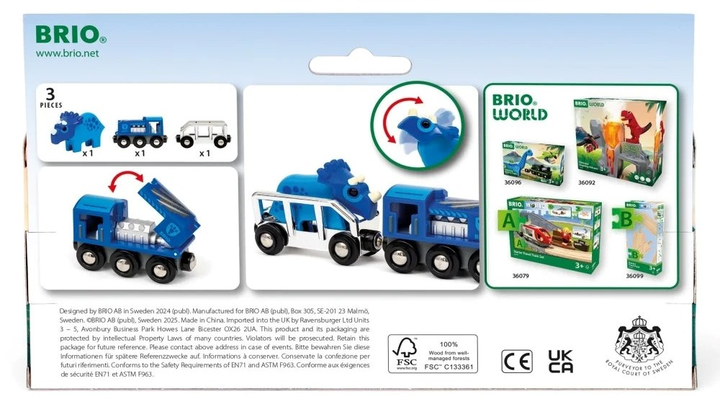 Ігровий набір Ravensburger Brio Спеціальний поїзд «Діно» 36111 (7312350361117) - зображення 8