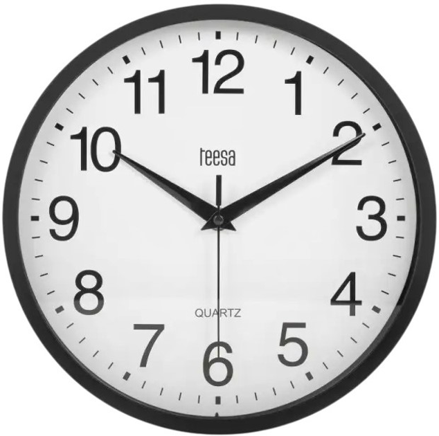 Zegar ścienny Teesa TSA0037B Czarny 25 cm (5901890081832) - obraz 1