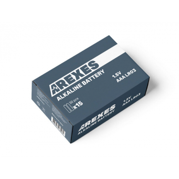 Батарейка алкалиновая Arexes LR03/AAA 1.5v 60шт в упаковке 44,5х10,5 мм - Фото 3 Батарейка алкалиновая Arexes LR03/AAA 1.5v 60шт в упаковке 44,5х10,5 мм - изображение 3