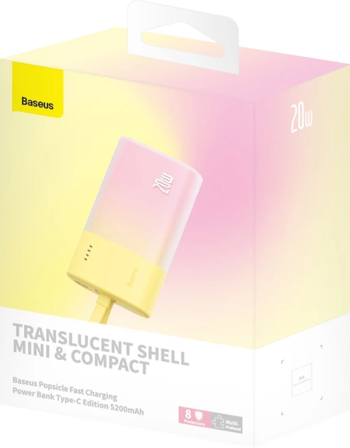 УМБ Baseus Popsicle 5200 mAh 20 W Yellow-pink (6932172633103) - зображення 7