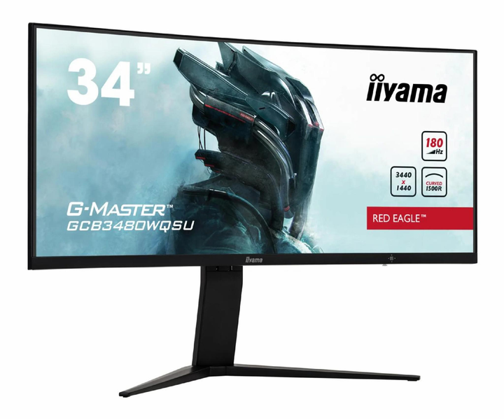 Монитор геймерский 34" 180Hz iiyama G-Master GCB3480WQSU-B1 Red Eagle безрамочный изогнутый - изображение 2