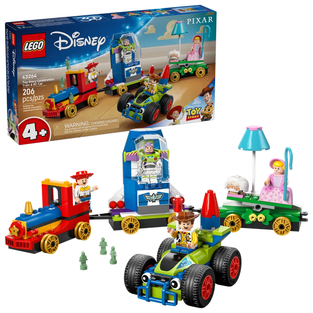 Zestaw klocków LEGO Disney Toy Story Wieczorny pociąg i samochód sterowany radiem 206 elementów (43264) - obraz 1