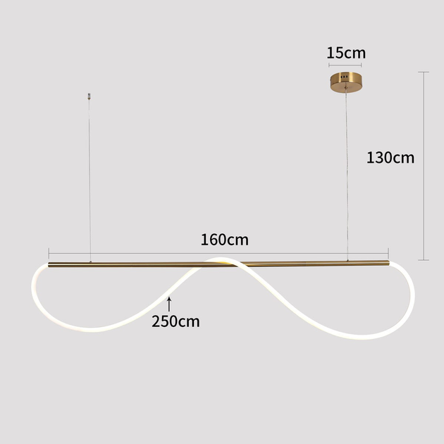 Lampa wisząca Light Prestige Meleca M LED CCT Gold (LP-2345/1P M GD) - obraz 12