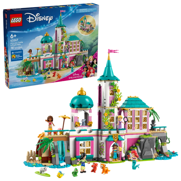 Zestaw klocków LEGO Disney Zamek księżniczek i królewskie zwierzaki 787 elementów (43267) - obraz 1