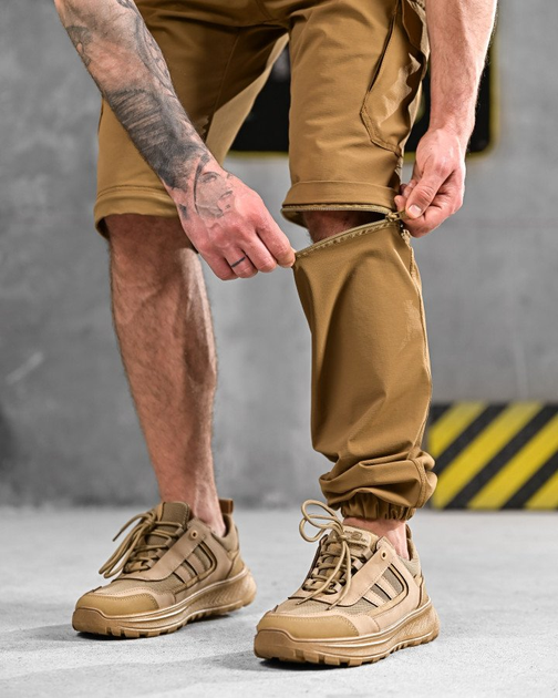 Тактический летний комплект 3 в 1 Штаны-шорты, футболка, бейсболка Tactical Series Coyote S - изображение 6