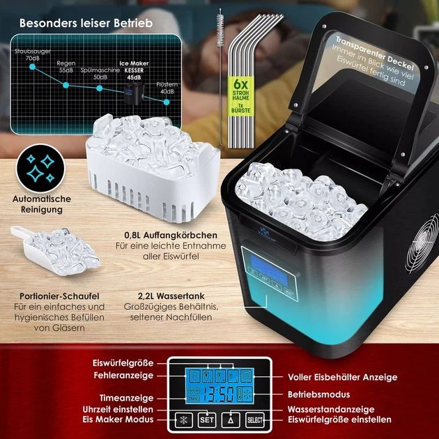 Льдогенератор KESSER 150 Вт 2,2 л 12 кг/24ч - изображение 6
