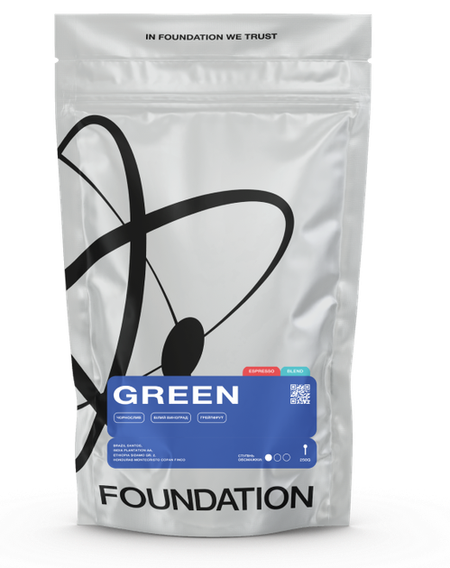 Суміш кави в зернах Foundation Coffee Roasters Green 250 гр - Фото 1 Суміш кави в зернах Foundation Coffee Roasters Green 250 гр - изображение 1